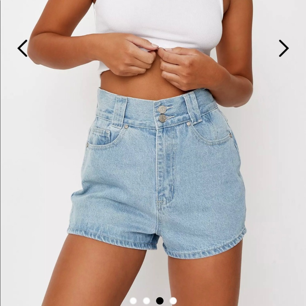 missguided blue mom shorts NWT